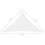 vidaXL Voile de parasol tissu oxford triangulaire 2 5x2 5x3 5 m blanc