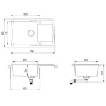 vidaXL Évier de cuisine Granit Seul lavabo Beige