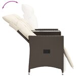 vidaXL Canapé de jardin inclinable 2 places avec table marron rotin