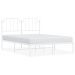 vidaXL Cadre de lit métal sans matelas et tête de lit blanc 150x200 cm