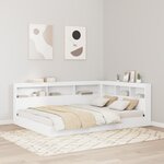 vidaXL Lit bibliothèque Blanc 150x200 cm Bois aggloméré
