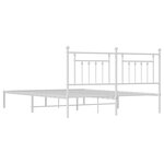 vidaXL Cadre de lit métal sans matelas et tête de lit blanc 160x200 cm