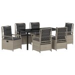 vidaXL Ensemble de salle à manger de jardin 7 pièces gris clair en rattan synthétique