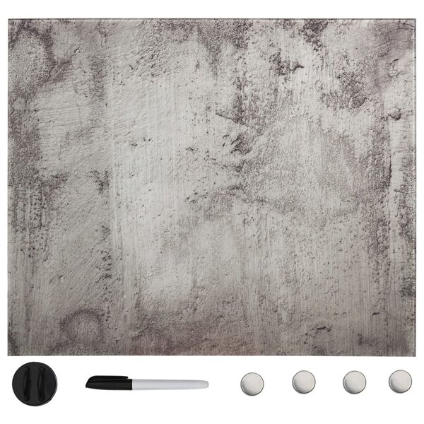 Tableau magnétique panneau écriture école maison bureau mural verre 60 x 60 cm gris 02_0045510