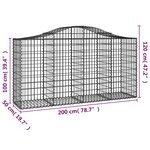 vidaXL Paniers à gabions arqués 30 Pièces 200x50x100/120 cm fer galvanisé