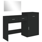 vidaXL Ensemble de coiffeuse 3 Pièces noir bois d'ingénierie