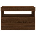 vidaXL Meuble TV avec lumières LED Chêne marron 60x35x40 cm