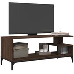 vidaXL Meuble TV bois d'ingénierie et acier enduit de poudre