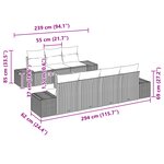 vidaXL Ensemble de canapé de jardin de 8 pièces avec coussins gris en rotin synthétique