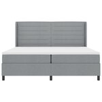 Lit Box Spring vidaXL avec matelas et lumière LED Gris clair 200x200 cm Tissu