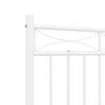 vidaXL Cadre de lit métal avec tête de lit/pied de lit blanc 150x200cm