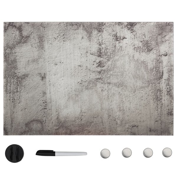 Tableau magnétique panneau écriture école maison bureau mural verre 60 x 40 cm gris 02_0045509
