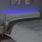 vidaXL Tête de lit à LED Blanc 163x16x78/88 cm Similicuir