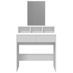 vidaXL Coiffeuse avec miroir blanc 80x41x144 5 cm