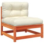 vidaXL Salon de jardin 6 Pièces avec coussins cire marron bois pin massif