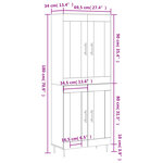 vidaXL Buffet haut Blanc 69 5x34x180 cm Bois d'ingénierie