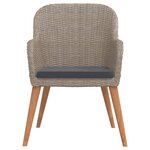 vidaXL Ensemble de salle à manger de jardin avec coussins 3 Pièces Marron