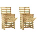 vidaXL Composteur de jardin à lattes 2 Pièces 80x50x100 cm Pin imprégné