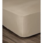 Drap Housse 100  coton 180 x 200 x 30 cm beige