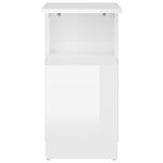 vidaXL Table d'appoint Blanc brillant 36x30x56 cm Bois d’ingénierie