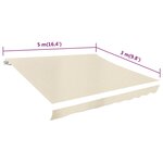 vidaXL Toile d'auvent Crème 500x300 cm