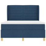 vidaXL Lit à ressort avec matelas Bleu 140x190 cm Tissu