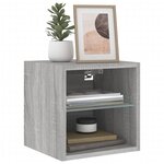 vidaXL Meubles TV muraux et lumières LED 2Pièces sonoma gris 30x28 5x30cm