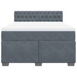 vidaXL Sommier à lattes de lit et matelas Gris foncé 140x190cm Velours