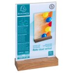 Porte-visuel Avec Socle En Bois Vertical A5 - Cristal - X 10 - Exacompta