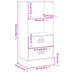 vidaXL Bibliothèque VIKEN blanc 60x35x123 cm bois d'ingénierie