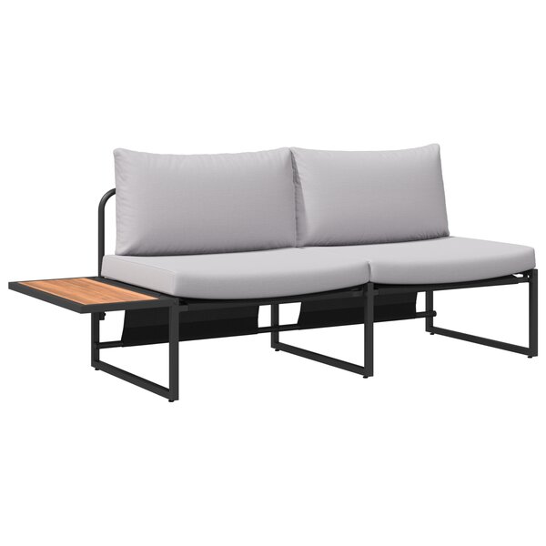 vidaXL Canapé de jardin 2 places avec coussins gris clair