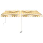 vidaXL Auvent automatique sur pied 450x350 cm Jaune/Blanc