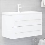 vidaXL Armoire d'évier Blanc 80x38 5x48 cm Aggloméré