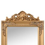 vidaXL Miroir sur pied Doré 50x200 cm