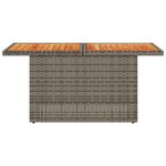 vidaXL Table de jardin gris 100x55x73 cm résine tressée et bois acacia