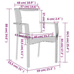 Chaises de jardin avec coussins 2 pièces résine tressée gris 02_0013335
