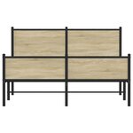 vidaXL Cadre de lit en métal sans matelas chêne sonoma 140x200 cm