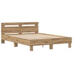 vidaXL Cadre de lit en bois Chêne artisanal Bois 150 x 200 cm
