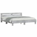 vidaXL Cadre de lit sans matelas gris béton 180x200 cm