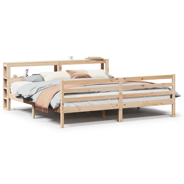 vidaXL Cadre de lit avec tête de lit 200x200 cm Bois de pin massif