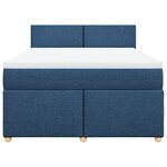 vidaXL Sommier à lattes de lit avec matelas Bleu 160x200 cm Tissu