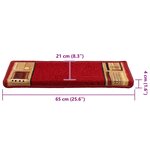 vidaXL Tapis d'escalier autoadhésifs 10 Pièces 65x21x4 cm Rouge