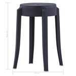 vidaXL Tabourets empilables lot de 4 noir plastique