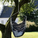 Chaise hamac Lamia - polyester/coton  mélèze  noir/gris/blanc