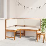 Banc d'angle de jardin vidaXL avec coussins 140x100x91 cm en bois massif d'acacia
