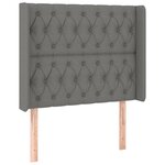 vidaXL Tête de lit avec oreilles Gris foncé 93x16x118/128 cm Tissu