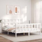vidaXL Cadre de lit sans matelas blanc 160x200 cm bois de pin massif