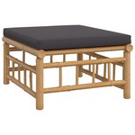 vidaXL Salon de jardin 10 Pièces avec coussins gris foncé bambou