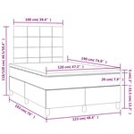 vidaXL Sommier à lattes de lit matelas LED gris foncé 120x190 cm tissu