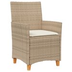vidaXL Ensemble de Salle à Manger de Jardin 9 Pièces avec Coussins Beige Poly Rotin